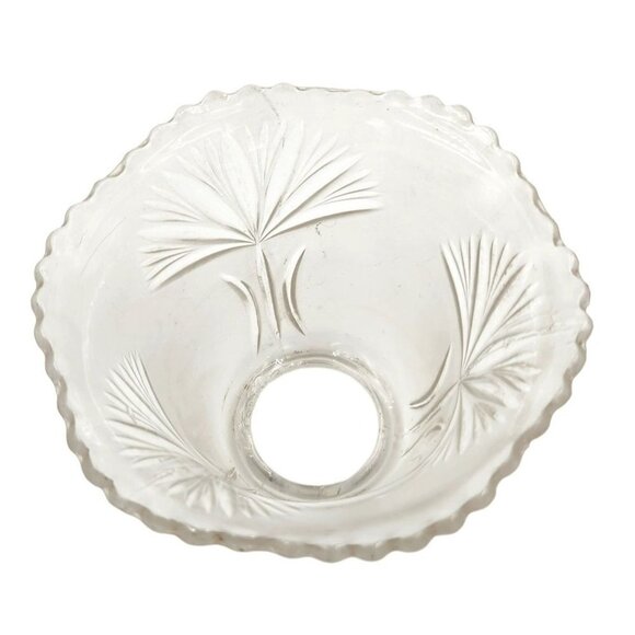 Vintage Frosted Emboss Glass Scallop Edge Light SHADE, Bulb Cover 3.75 inch high - Picture 8 of 8